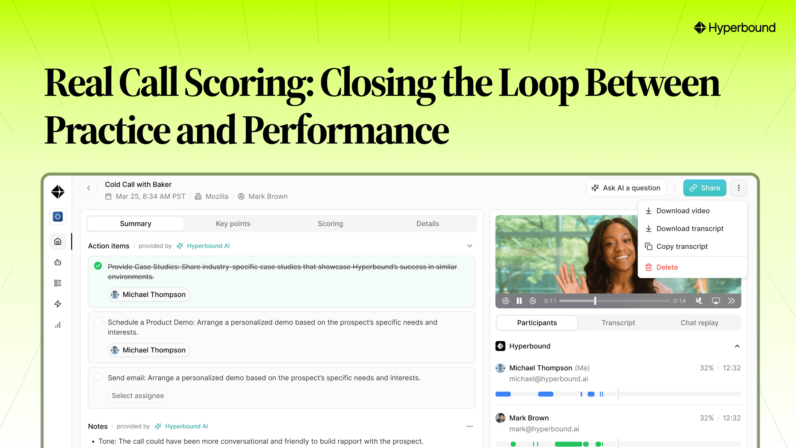 Real Call Scoring